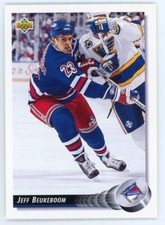 1992-93 Upper Deck Rangers Hockey Card #161 Jeff Beukeboom