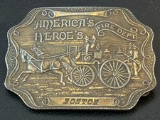 AMERICA'S HEROE'S Fire Dept BOSTON Belt Buckle - Repaired Clasp