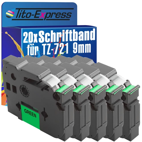 20x Schriftband für Brother TZe-721 P-Touch 1000 1000 BTS 1000 F 1005 BTS 1005 F