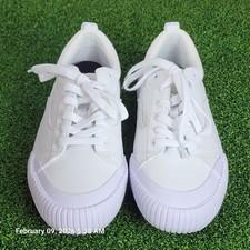 Levi’s Emma Blanco Mono Grueso Lona Tenis Zapatos Para Mujer Talla 6.5 Nuevo Comodidad