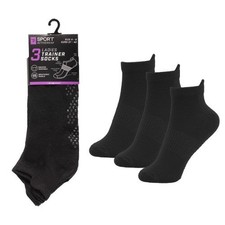 6 Pairs Mens Trainer Socks with Non Slip Gripper Sole Base Cotton Gym Black 6-11