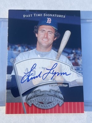 2005 UD Past Time Pennants Signatures Silver  #FL Fred Lynn Auto print run of 83