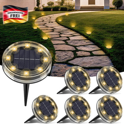 Solar Bodenleuchten LED Außen Garten Wandweg Wasserdicht IP68 Komfortbeleuchtung