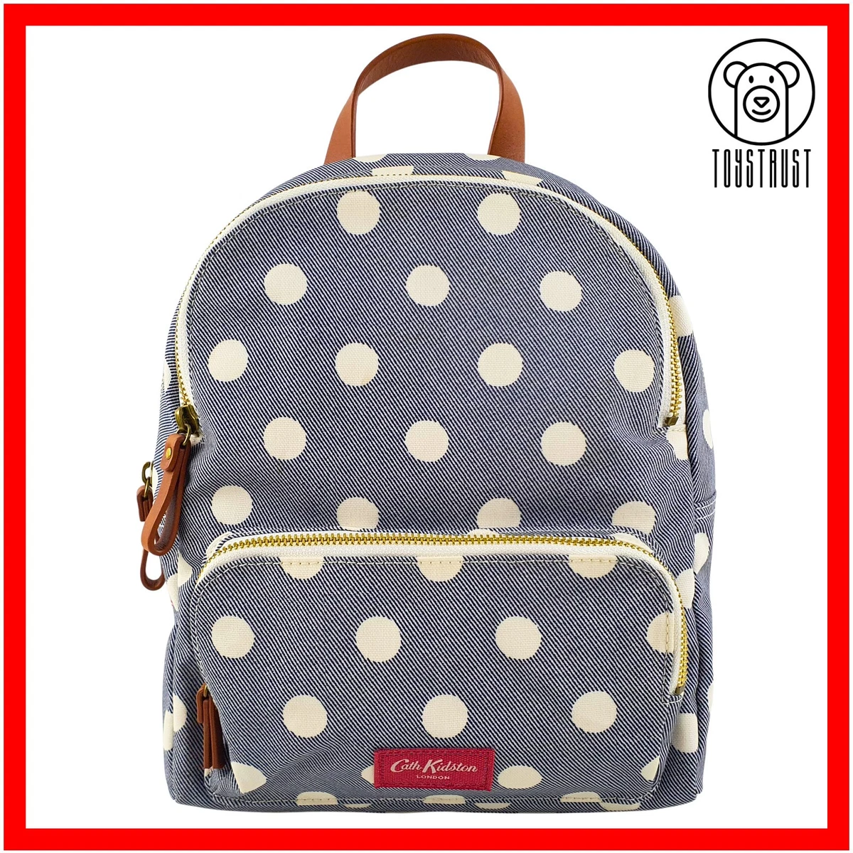 Cath Kidston London Light Blue Polka Dot Fold Over Backpack NWOT Cath Kidston Polka Dot Backpacks for Women for sale | eBay main image 4