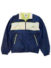 Vintage 90s Adidas Zip-Up Windbreaker Jacket Lime Green  Navy Girls Size Medium