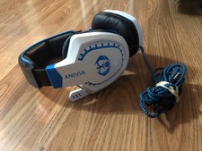 Anivia AH28 blue and white Wired Adjustable Headband Over The Ear Gaming Headset