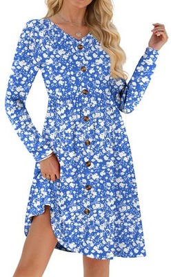 elegant blue floral midi cami dress with sleeves Blue midi dress with floral embroidery FELICITE main image 0