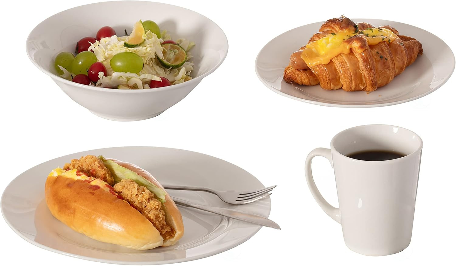 48-Piece Dinnerware Set for 12 | Chip Resistant, Dishwasher & Microwave Safe