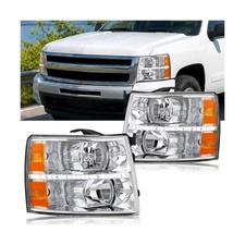 LED DRL Headlights Assembly fit 07-13 Chevy Silverado 1500