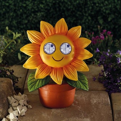 Smart Solar Sonnenblumenleuchte XL 27,5cm Blinkende Augen Garten Solarleuchte
