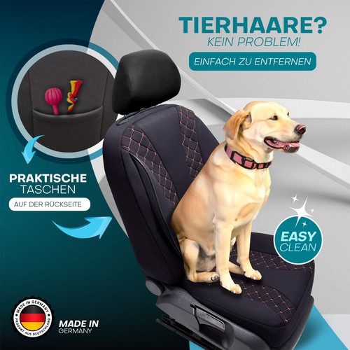 2x Sitzbezüge passend für Mercedes Citan W415 ab 2012-2021 (Schwarz-Rot) - Bild 7 von 12