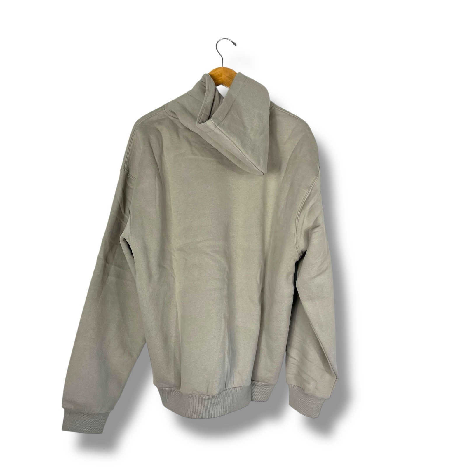 New Comfrt Minimalist Hoodie Med Cement Beige Fleece Oversized Cozy Heavyweight