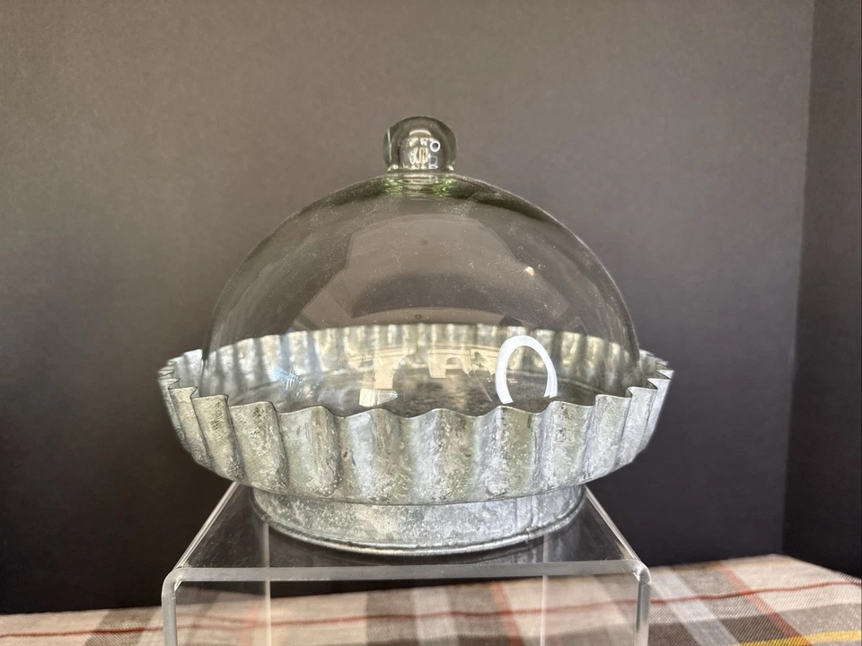 Cúpula de Vidrio Base de Metal Pastel Pastelería Galleta Galleta Soporte Decorativo Cloche Foto 2 de 2