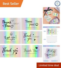 120Pcs Holographic Thank You Cards   6 Stylish Designs for Small Businesses