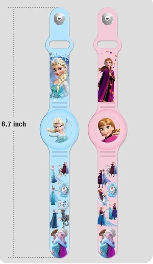 Disney Frozen Waterproof AirTag Bracelet Wrist Holder for Kids 2 Pack Anna Elsa  - Изображение 3 из 4