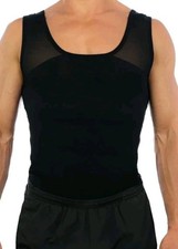 Shaperluv Mens Shaper Tank Top Size XL Black Body Abs Slim Top Undershirt Corset