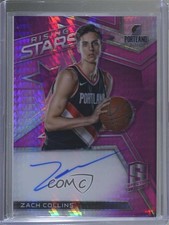 2017 Spectra Rising Stars Signatures Neon Pink Prizm 12/25 Zach Collins Auto 4i1