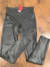 Spanx Women's black Faux Leather Leggings Size XL NWT