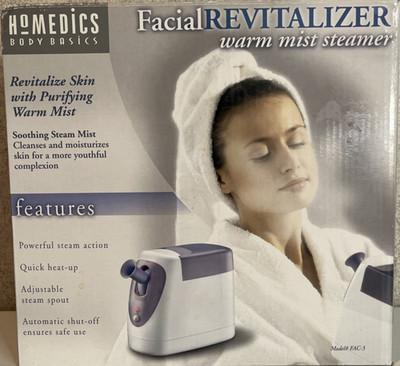 Homedics Facial Revitalizer Warm Mist Steamer Cleanses & Moistures model # FAC-3