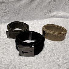 Nike Interchangeable Web Belt Set 3 Straps Black Tan Olive  1 Buckle