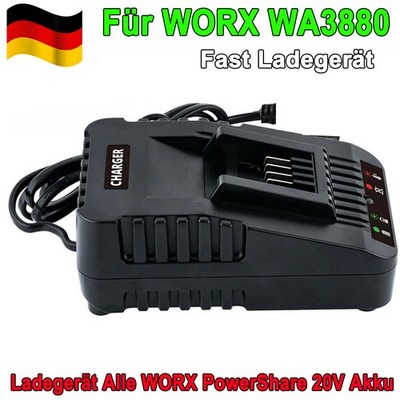 Für WORX Powershare 20V Akku WA3880 Akku Ladestation Schnell-Ladegerät Universal