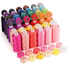72pcs Sewing Thread Set: 36 Colors Prewound Bobbins, 400 Yards Polyester Thre...