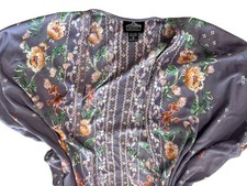 Bohemian Floral Mid-Length Kimono Purple Peach White Green Sz Med/Large Nature