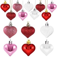 24 Pcs Hanging Heart Ornaments Romantic Decor for Valentines Home Party