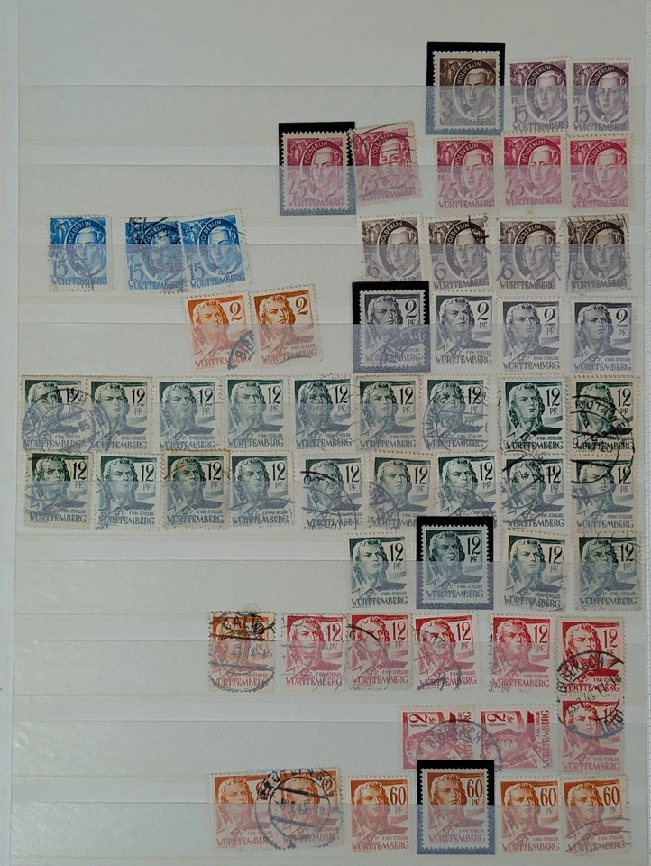 Briefmarken Französische Zone Baden MNH gestempelt Postfrisch Briefmarkenalbum - Bild 4 von 4