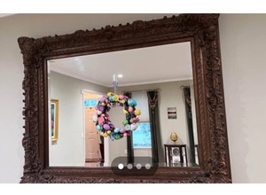Extra Large Mirror Traditional Ornate Rectangular Accent Mirror 5'W x 4'-1" H