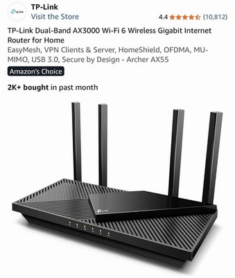 TP-Link Archer AX55 Wi-Fi 6 IEEE 802.11ax Ethernet Wireless Router - Dual Band 1