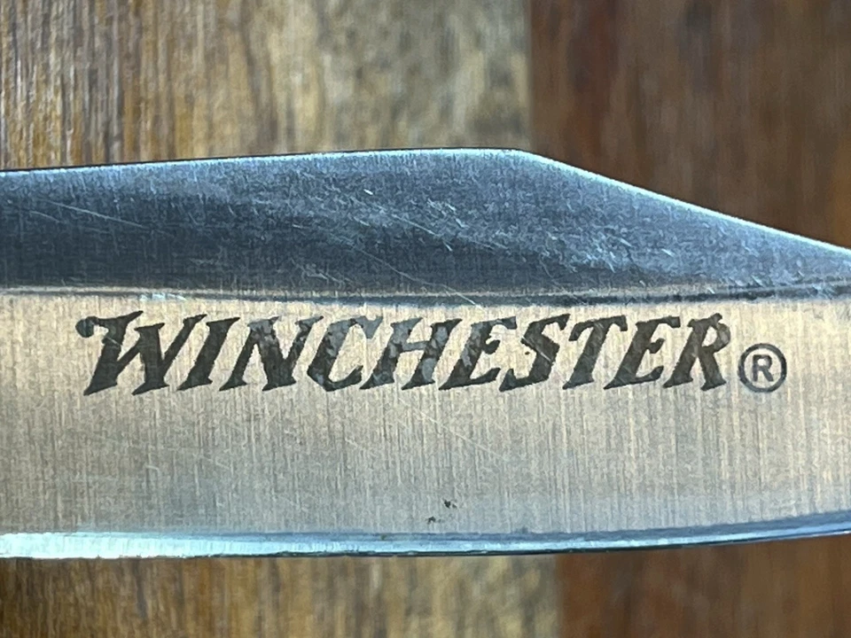 Rubber Grip Sharp Brand 450 +Winchester Folding Hunter Knife New Leather Sheaths - Image 4 of 4