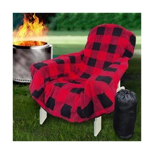 Blanket for Chair Waterproof and Reversible - Cozy Sherpa Camping Chair Cover...