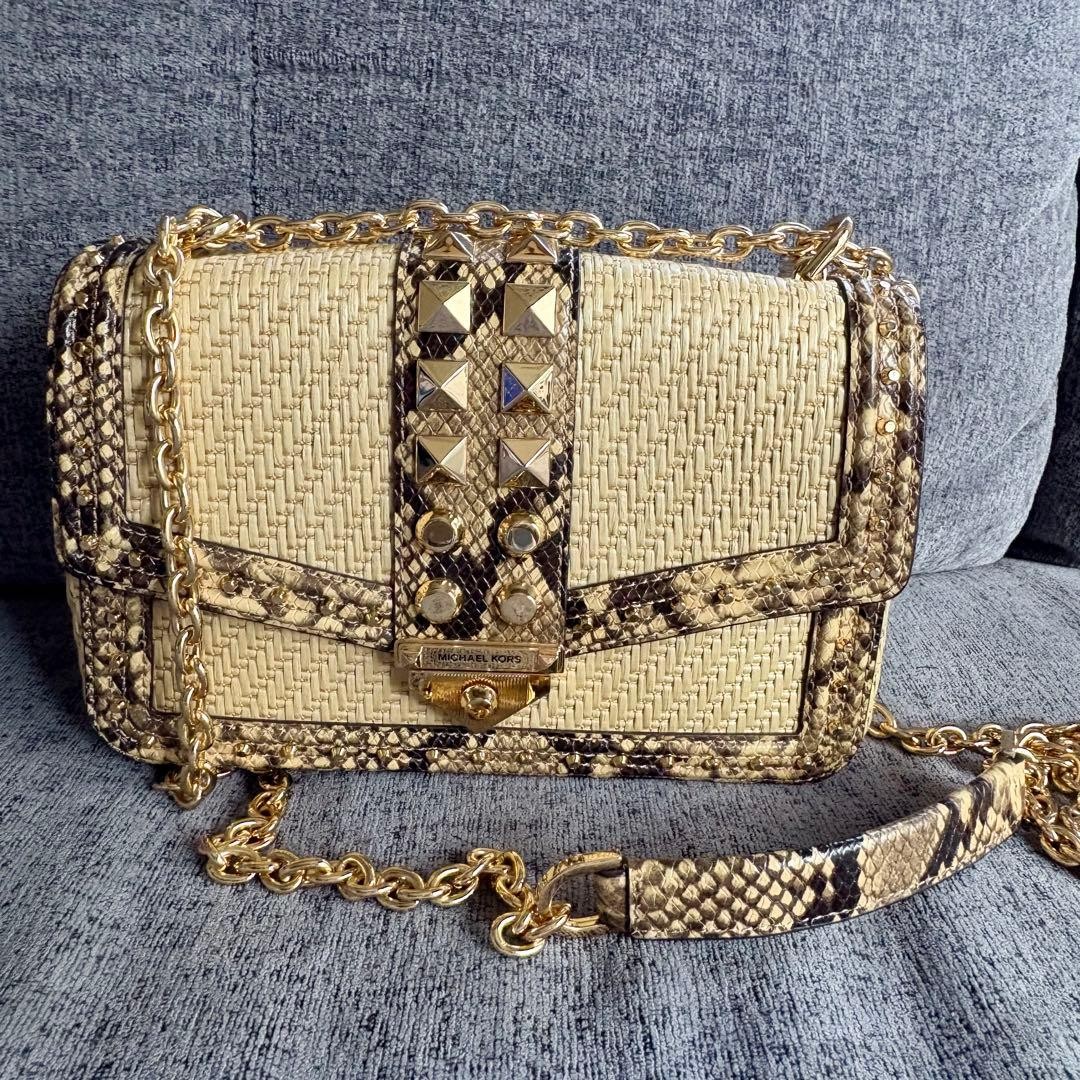 Michael Kors Soho Python Leather Chain Shoulder B… - image 1