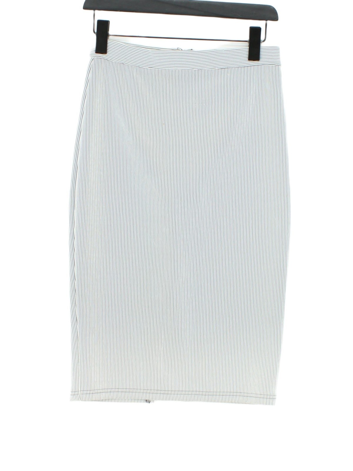 Topshop White Polyester Midi Pencil Skirt UK 10 Straight Fit-image