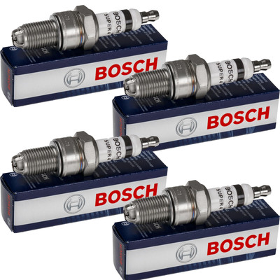 4x BOSCH Zündkerze Super 4 für VW Golf I Cabriolet 155 1.8 BMW 3er E30 320i