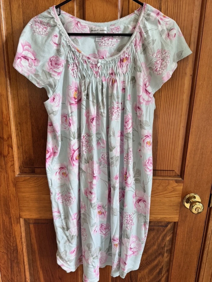 Eileen West Miss Elaine Conjunto de 2 vestidos de noche ropa de salón cottage chic suave floral Foto 4 de 4