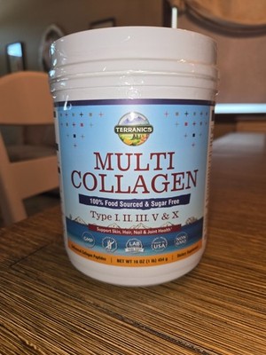 Terranics Multi Collagen Type I, II, III, V & X , 100% Food Sourced & Sugar Free