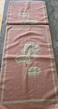 Vtg Martex Bath Mats Set 2 Rose Pink White Em...