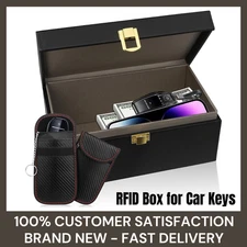 Extra Large Faraday Box, RFID Box for Car Keys with Pouch, Faraday Cage Key Fob