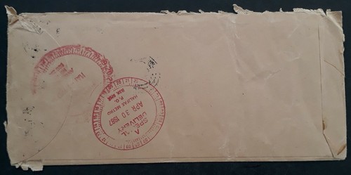 1987 Hong Kong Airmail New Method College Express Cover ties 6 stamps - Bild 3 von 3