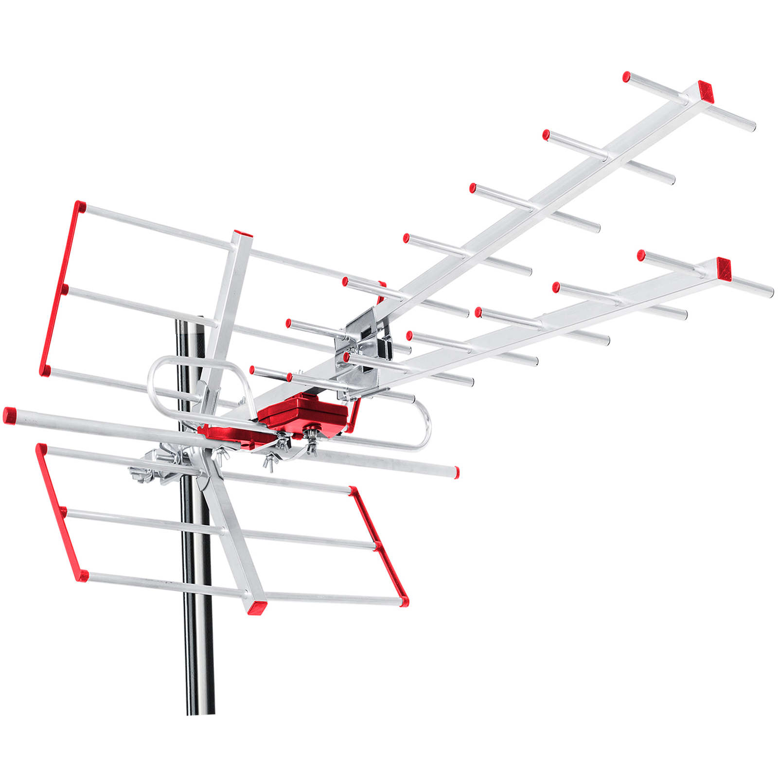 Antenne extérieure TV DVB-T2 Maclean MCTV-855 combo UHF VHF noire
