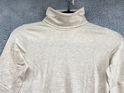 New Lands' End Women's Petite Shaped Fitted LS mock Turtleneck