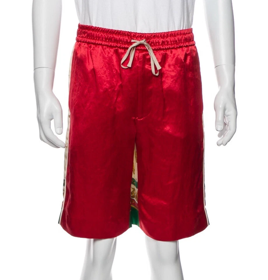 Gucci Printed Silk Multicolor Shorts Men Size 44 Small Brand New