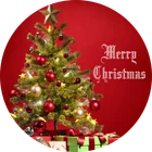 CHRISTMAS TREE EDIBLE 7.5" ROUND CHRISTMAS CAKE TOPPER