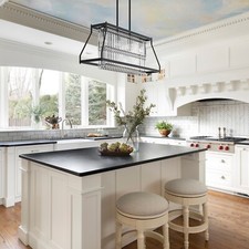 Lámpara Colgante Moderna Lámpara Colgante Cristal 80cm 4 Luces Lámpara de Techo Iluminación