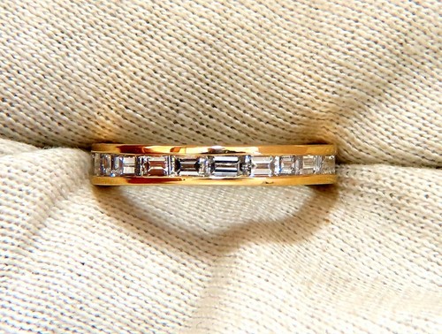 2.20ct. natural baguette diamonds eternity ring 14kt Gold 3.8mm size 8.5 - Picture 3 of 6