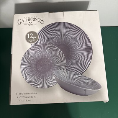 Godinger Gatherings Sets Of 12 (4 Dinner/4Salad ) Plate & Soup Bowl