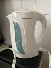 Proctor-Silex Electric Kettle - White, 1L Capacity, Auto Shutoff, Removable Cord