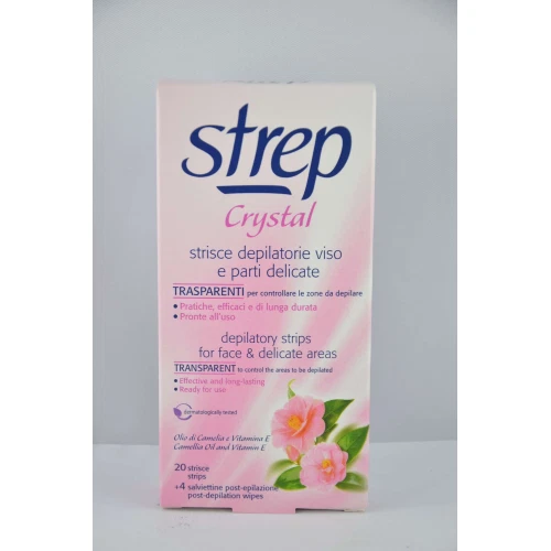 Strep Crystal Strisce Depilatorie Viso E Parti Delicate 20pz - Foto 1 di 1